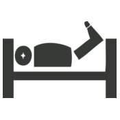 Science   patient in bed symbol
