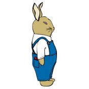 johnny automatic bunny in overalls