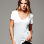 Ladies' Tissue Jersey Deep V-Neck T-Shirt