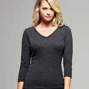 Missy 3/4 Sleeve Jersey V-Neck T-Shirt