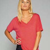 Ladies' Flowy V-Neck Drop-Sleeve Tee