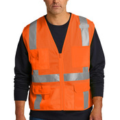 ® Ansi 107 Class 2 Mesh Six Pocket Zippered Vest