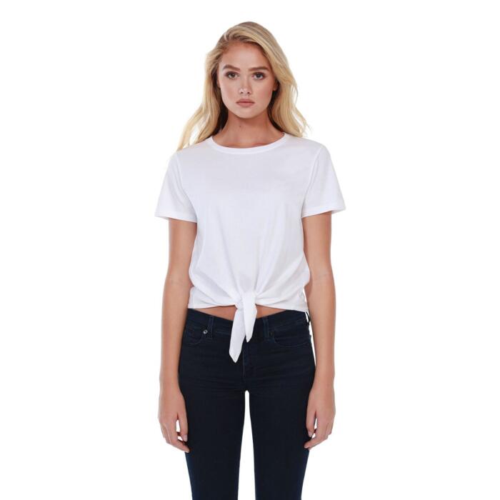 Ladies' Cotton Tie Front T-Shirt Thumbnail