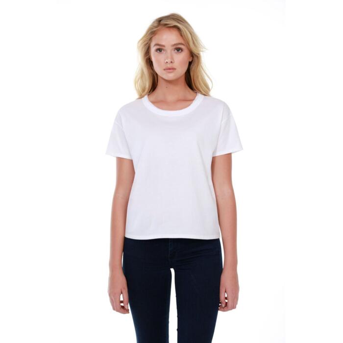 Ladies' Raw-Neck Boxy T-Shirt Thumbnail