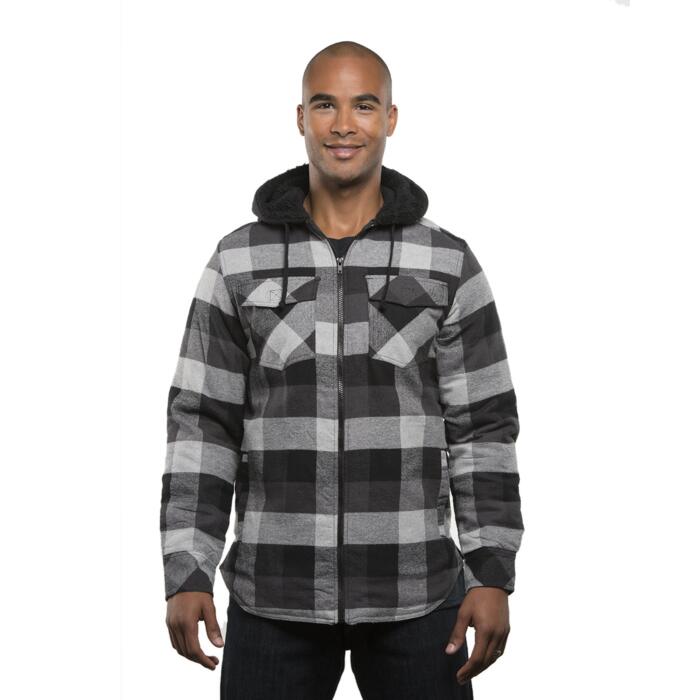 Men's Hooded Flannel Jacket Thumbnail