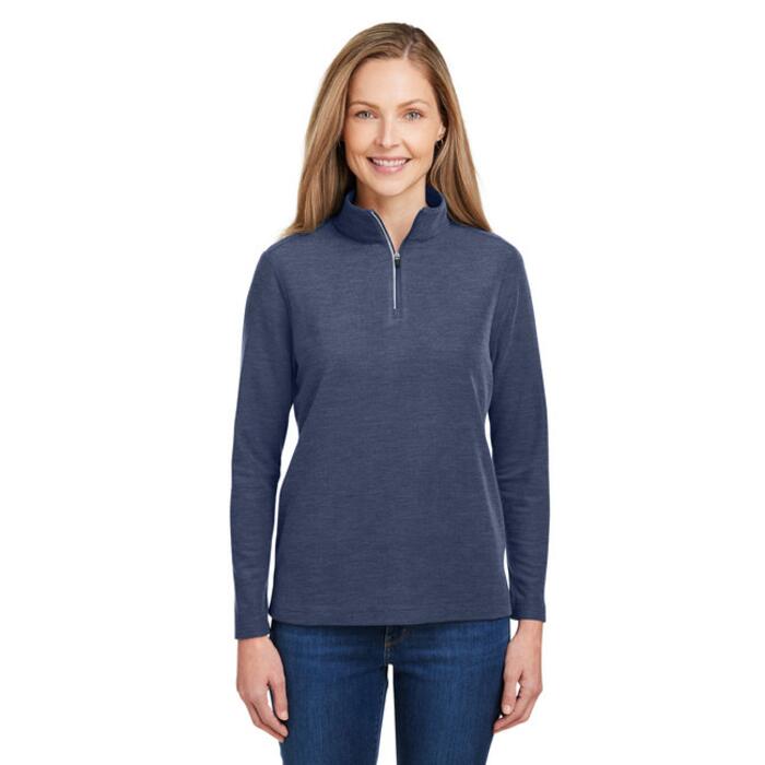Ladies' Fusion ChromaSoft™ Pique Quarter-Zip Thumbnail
