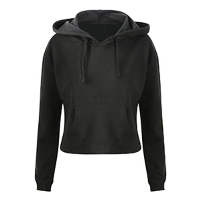 Ladies' Girlie Cropped Hooded Fleece with Pocket Thumbnail