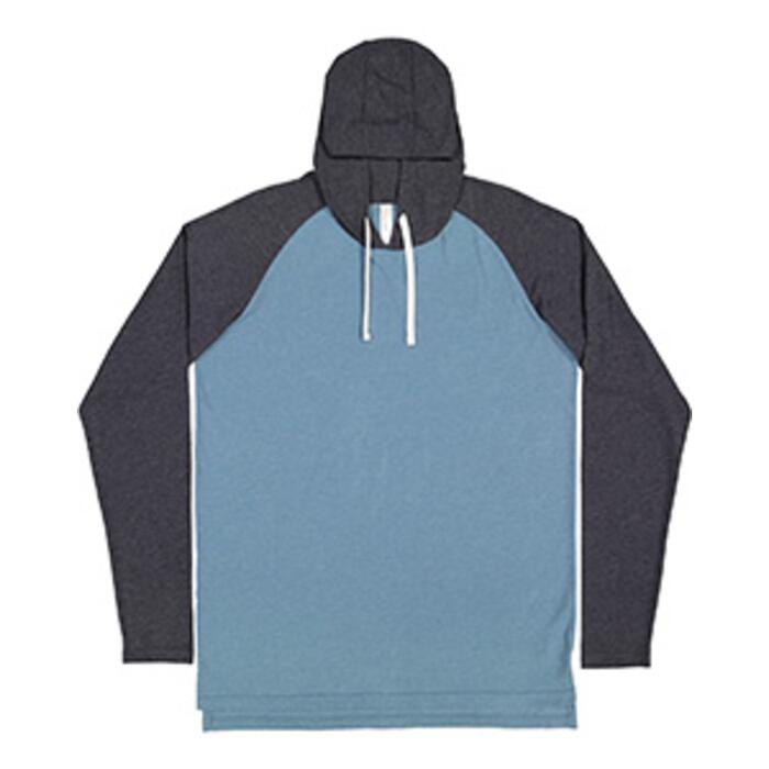 Men's Hooded Raglan Long Sleeve Fine Jersey T-Shirt Thumbnail
