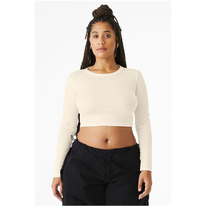 Ladies' Micro Ribbed Long Sleeve Baby T-Shirt Thumbnail