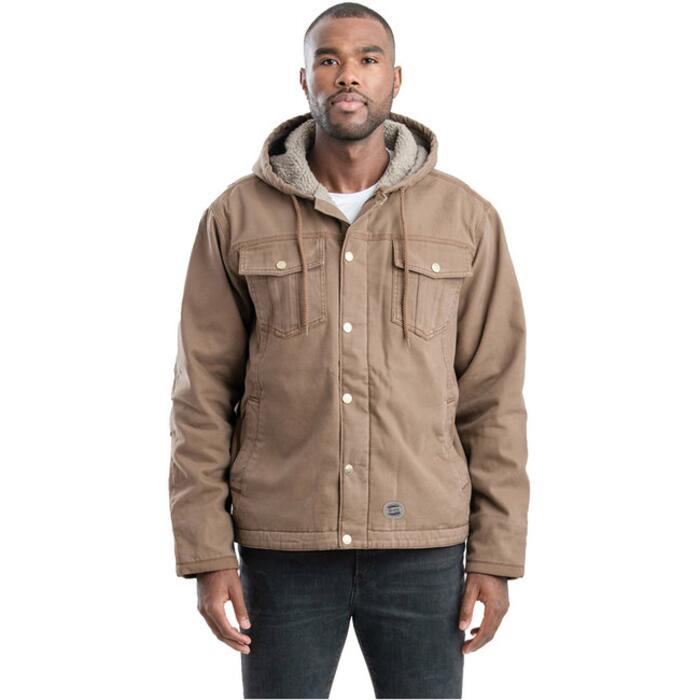 Men's Vintage Washed Sherpa-Lined Hooded Jacket Thumbnail