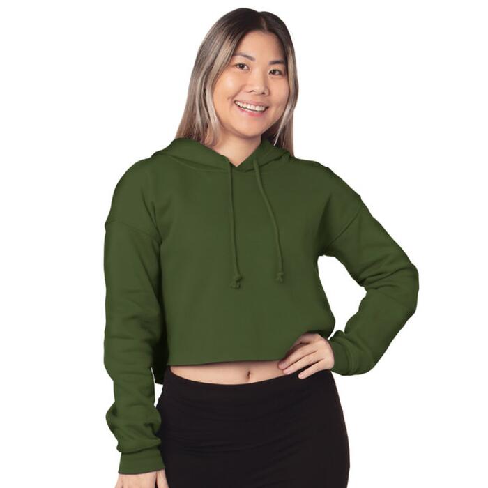 Ladies' USA Made Cropped Hooded Sweatshirt Thumbnail