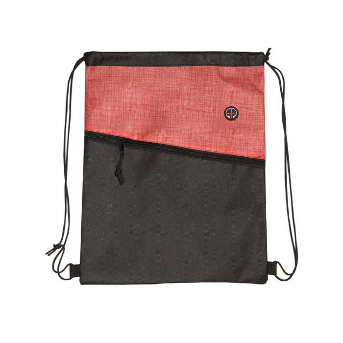 Tonal Heathered Non-Woven Drawstring Backpack Thumbnail