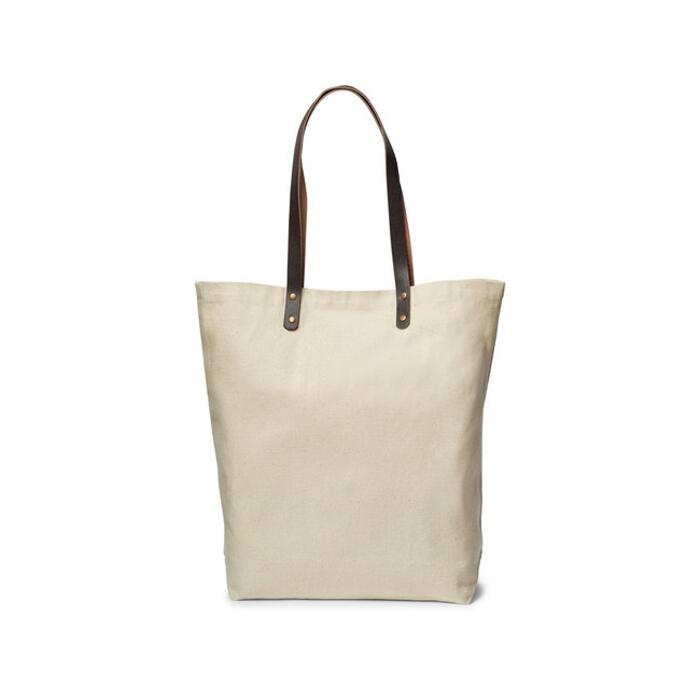 Urban Cotton Tote Bag with Leather Handles Thumbnail