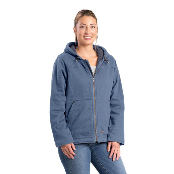 Ladies' Sherpa-Lined Twill Hooded Jacket Thumbnail