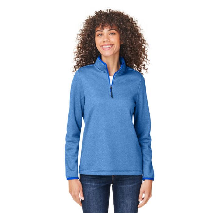 Ladies' Venture Heathered Stripe Quarter-Zip Thumbnail
