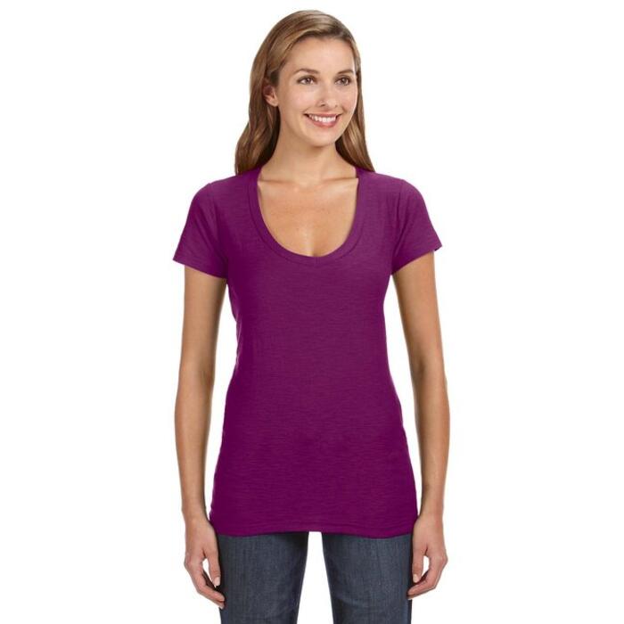 Ladies' V-Neck Slub T-Shirt Thumbnail