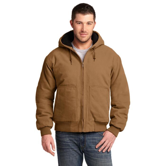 Washed Duck Cloth Insulated Hooded Work Jacket Thumbnail