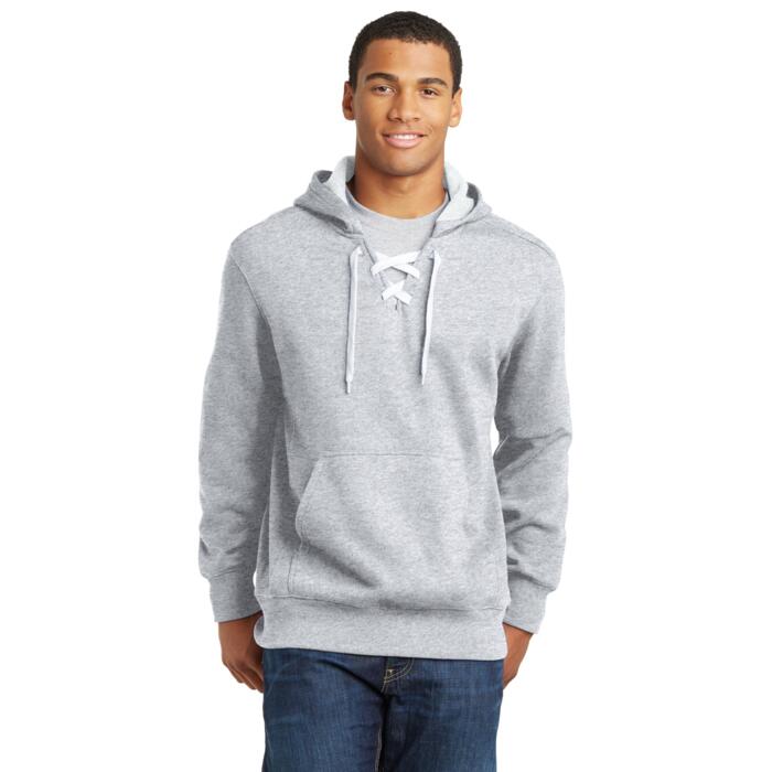 Lace Up Pullover Hooded Sweatshirt Thumbnail