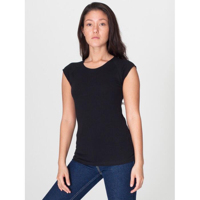 6377 Sheer Jersey Cap Sleeve Raglan T-Shirt Thumbnail