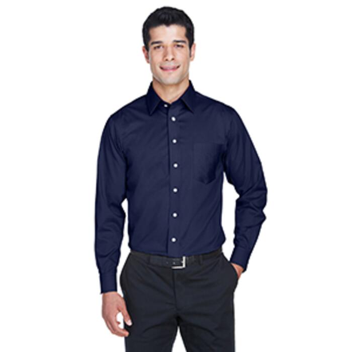 Men's Crown Collection® Solid Stretch Twill Woven Shirt Thumbnail