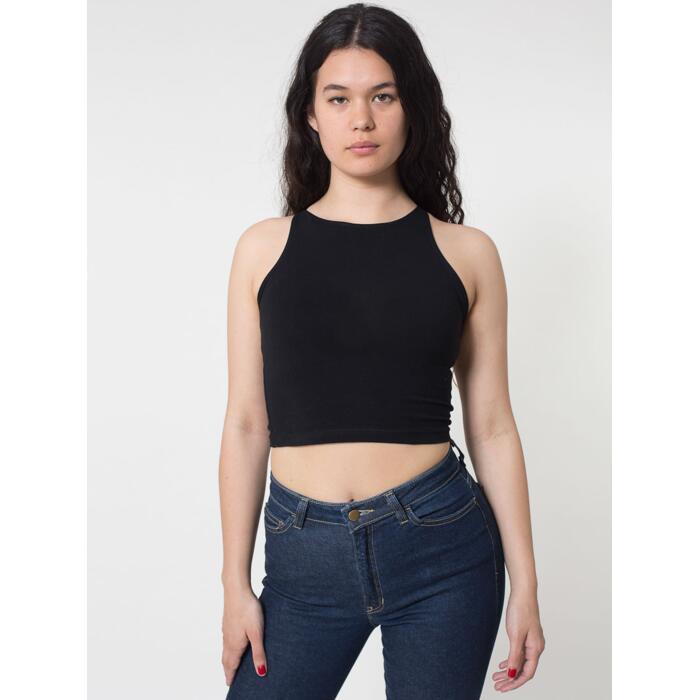 8369 Cotton Spandex Jersey Sleeveless Crop Top Thumbnail