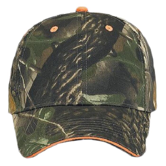 OTTO Camouflage Cotton Blend Twill Sandwich Visor Six Panel Low Profile Baseball Cap Thumbnail