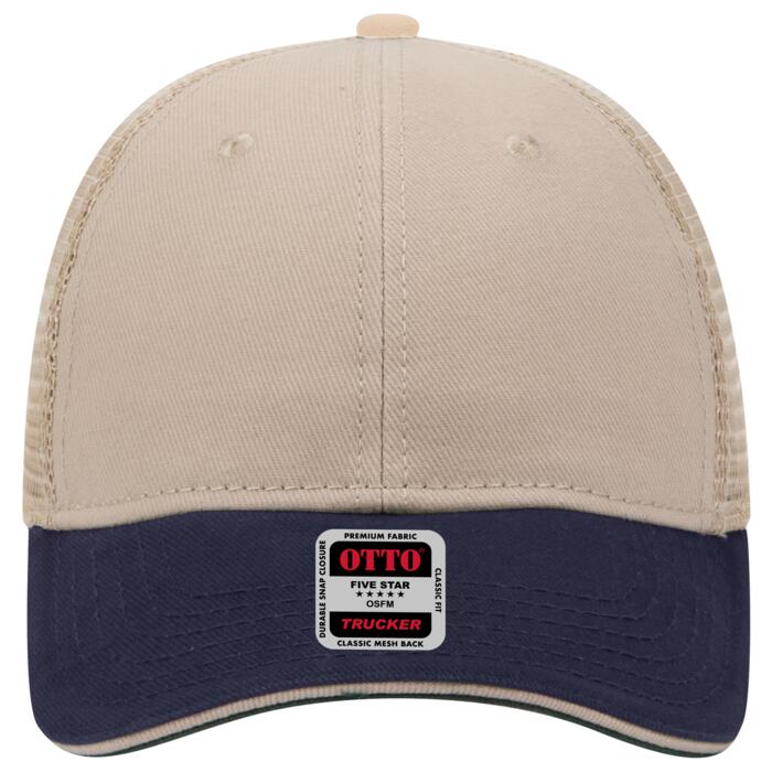 OTTO CAP 6 Panel Low Profile Mesh Back Trucker Hat Thumbnail