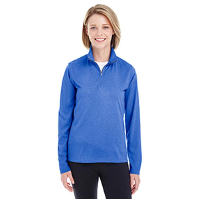 Ladies' Cool & Dry Heathered Performance Quarter-Zip Thumbnail