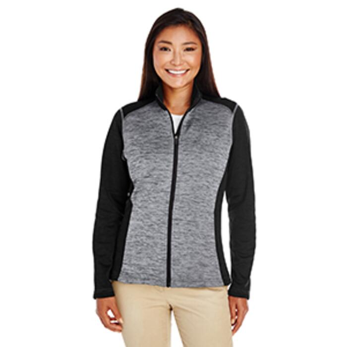 Ladies' Newbury Colorblock Mélange Fleece Full-Zip Thumbnail
