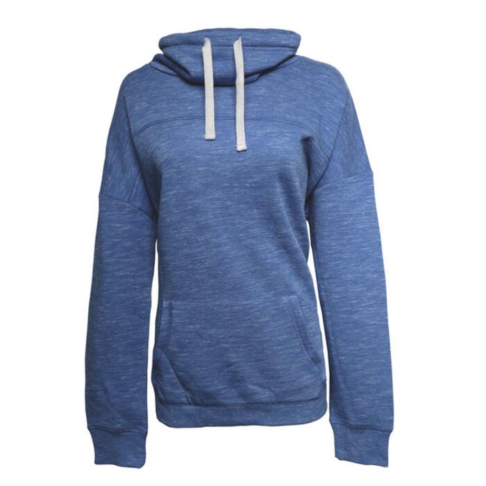 Ladies' Melange Fleece Cowl Neck Sweatshirt Thumbnail