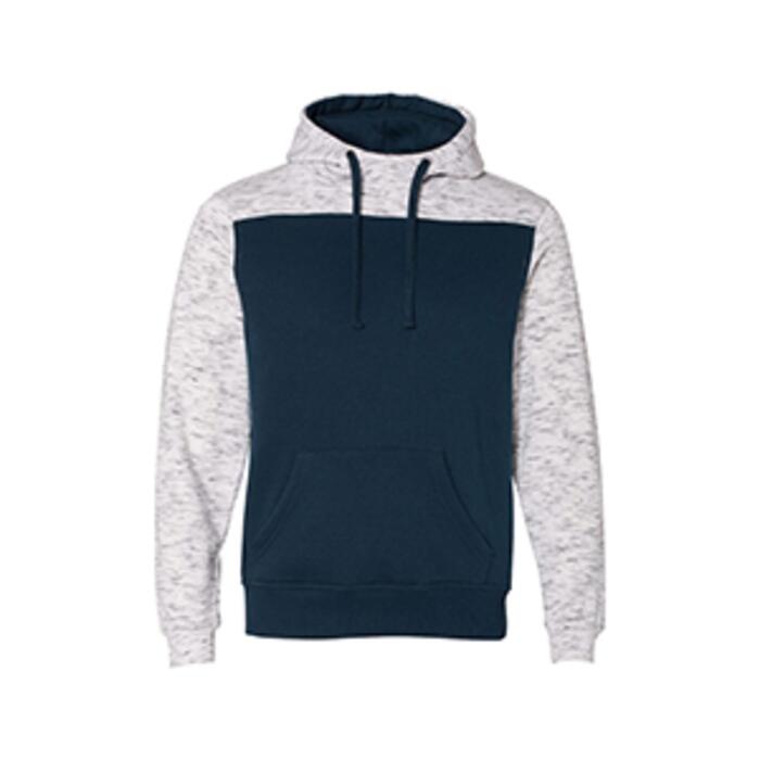 Adult Melange Color Blocked Hooded Sweatshirt Thumbnail