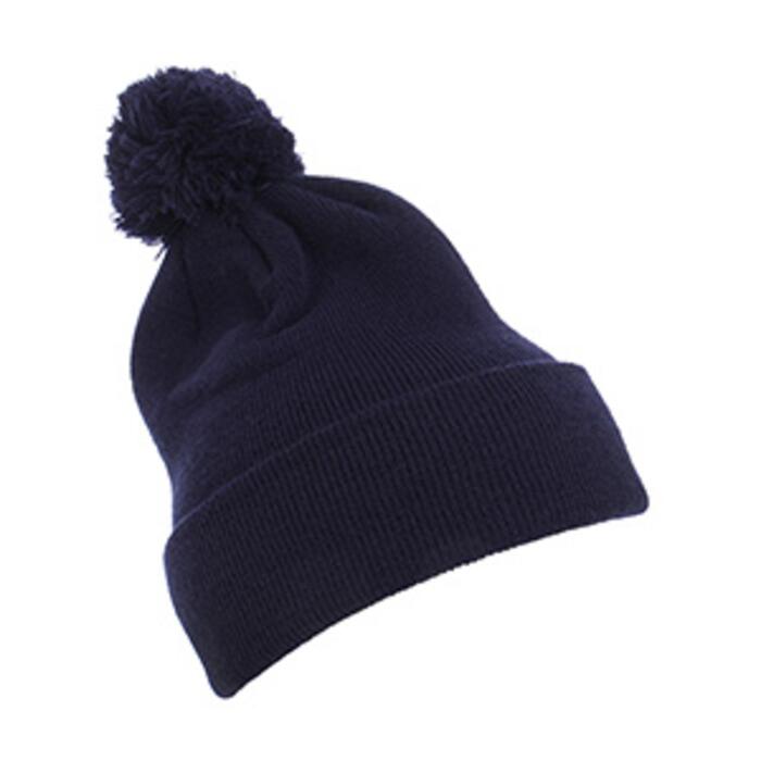 Cuffed Knit Beanie with Pom Pom Thumbnail