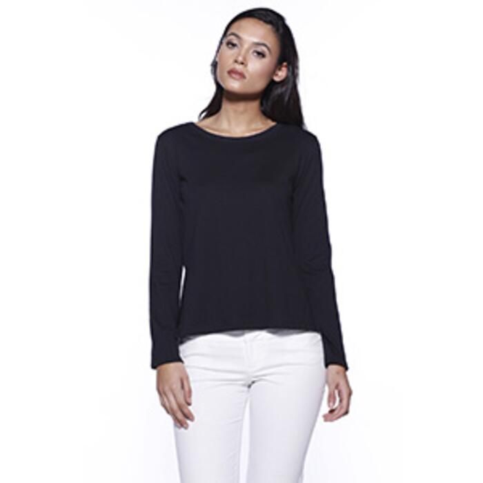 Ladies' CVC High Low Long-Sleeve T-Shirt Thumbnail