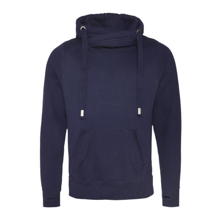 Men's Heavyweight Cross Over Neck Hooded Sweatshirt Thumbnail