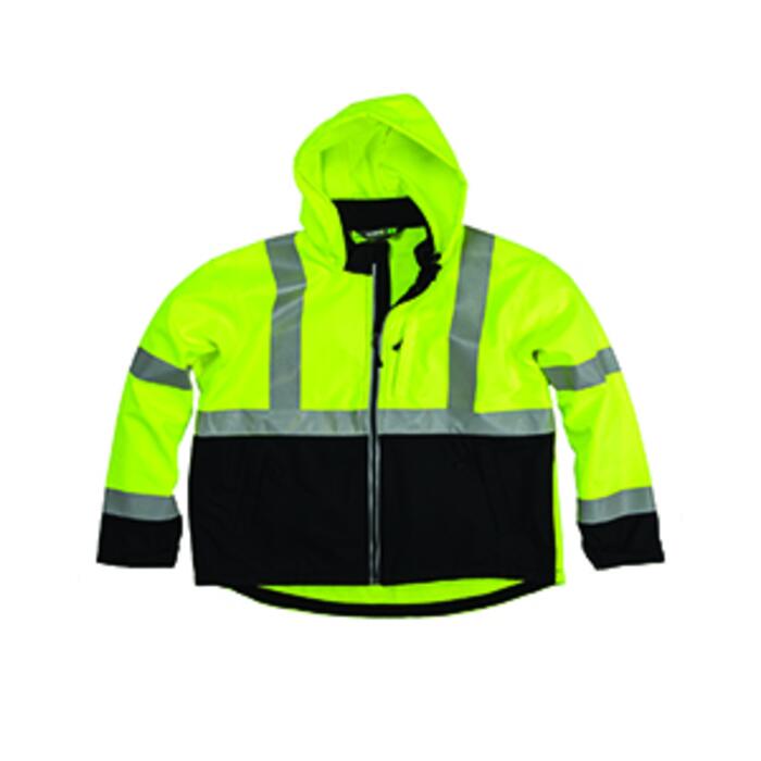 Men's Hi-Vis Class 3 Hooded Softshell Jacket Thumbnail