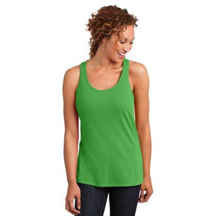 ™ Ladies Solid Gathered Racerback Tank Thumbnail