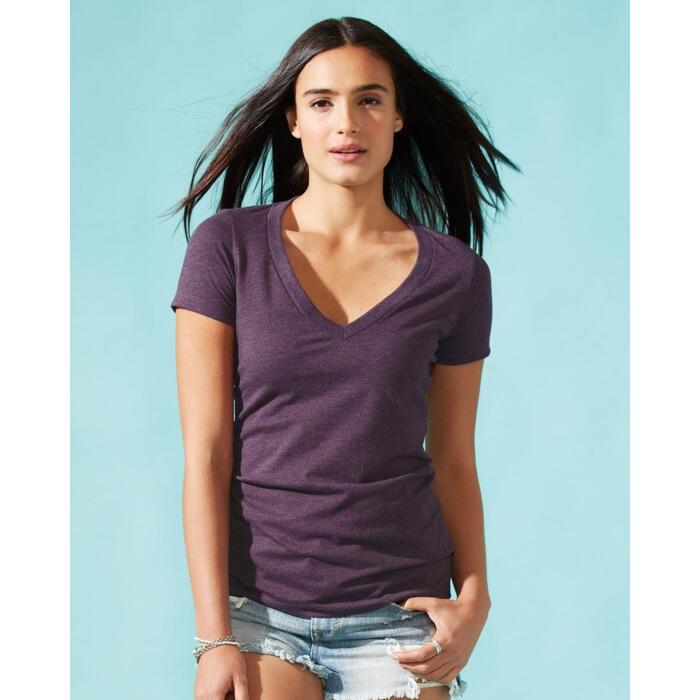 Ladies' CVC V-Neck T-Shirt Thumbnail