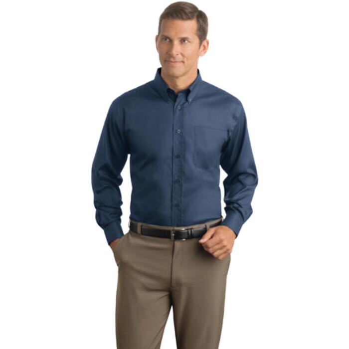 Herringbone Non Iron Button Down Shirt Thumbnail