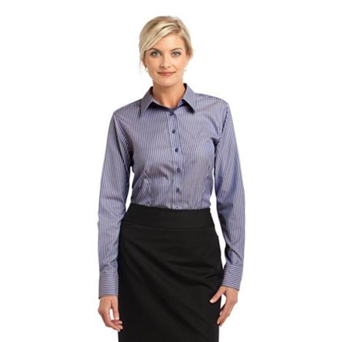 Ladies Stripe Non Iron Pinpoint Oxford Thumbnail