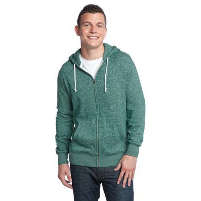Young Mens Marled Fleece Full Zip Hoodie Thumbnail