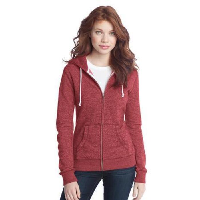 Juniors Marled Fleece Full Zip Hoodie Thumbnail