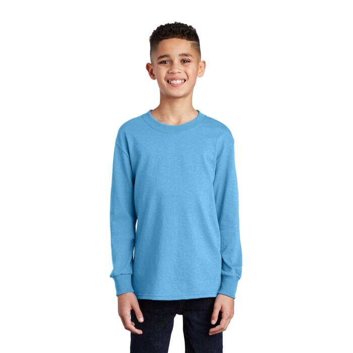 Youth Long Sleeve 5.4 oz 100% Cotton T Shirt Thumbnail