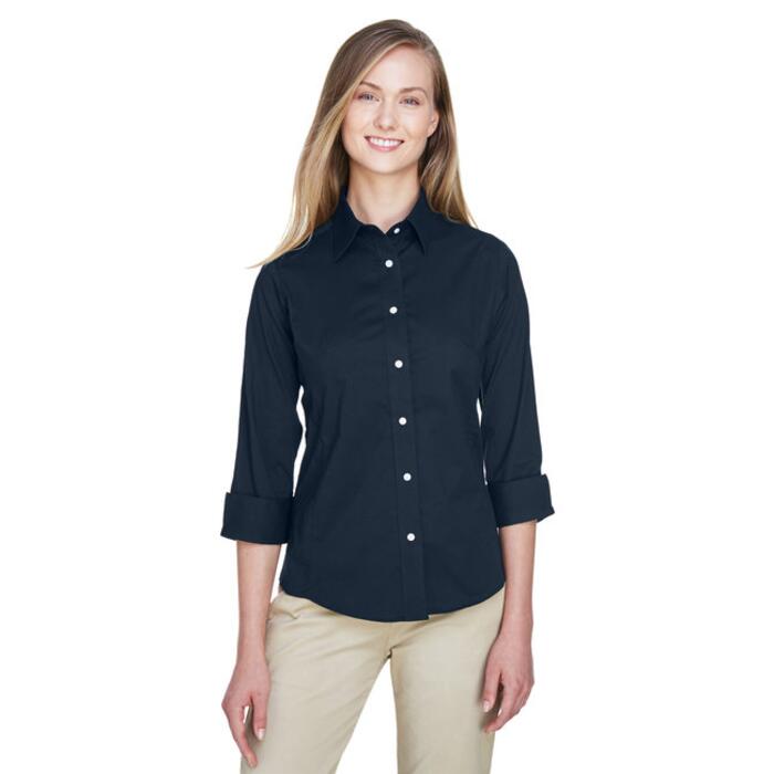 Ladies’  Three-Quarter-Sleeve Stretch Poplin Blouse Thumbnail