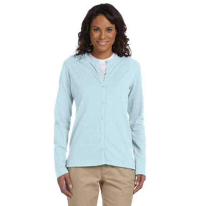 Ladies’  Stretch Jersey Long-Sleeve Cardigan Thumbnail