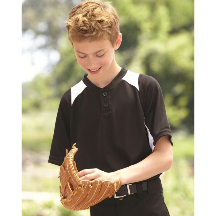 Youth Gamer Colorblocked Baseball Henley Thumbnail