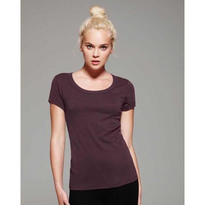 Ladies' Baby Rib Short Sleeve Scoopneck T-Shirt Thumbnail
