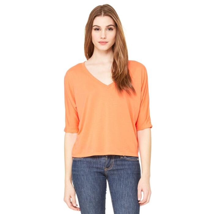 Flowy V-Neck Cropped T-Shirt Thumbnail