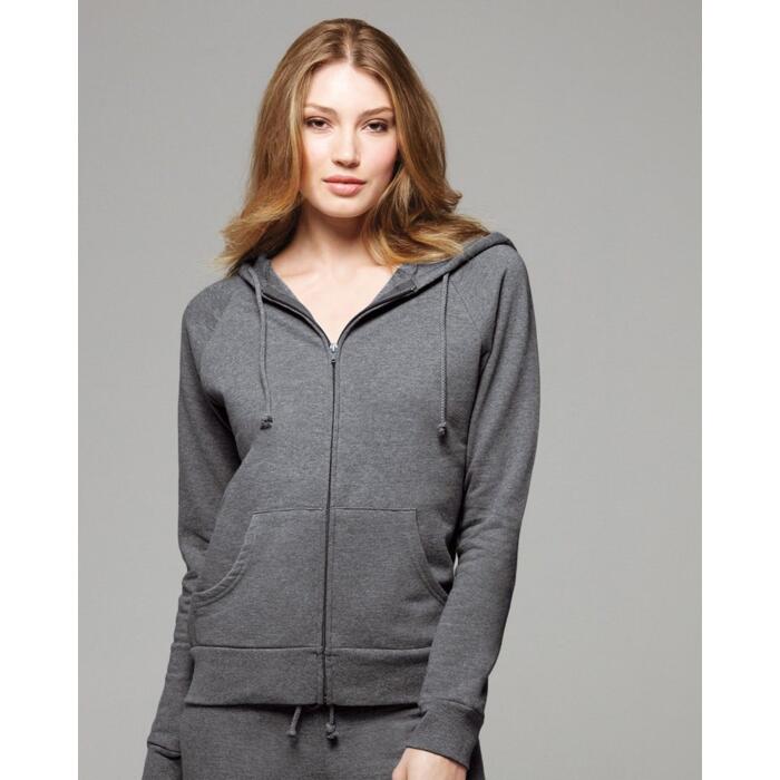 Ladies' Raglan Full-Zip Hooded Sweatshirt Thumbnail