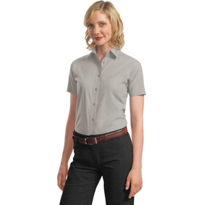 Ladies Short Sleeve Value Poplin Shirt Thumbnail