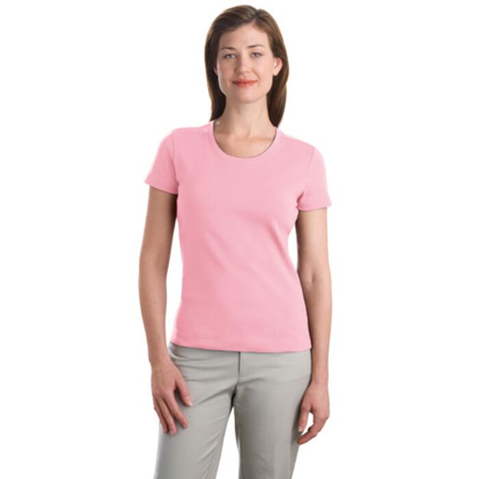 Ladies Modern Stretch Cotton Scoop Neck Shirt Thumbnail